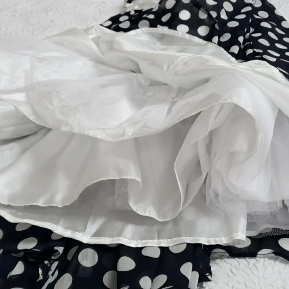 Sugar Plum Girls Polka Dot White Flower Strap Kids Dress Size 8